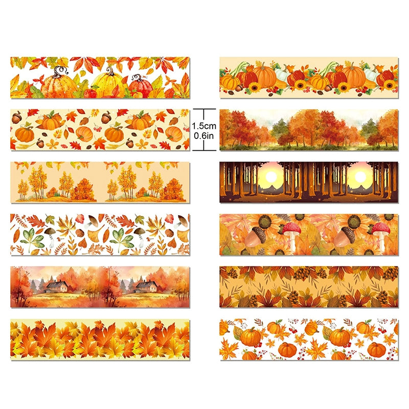 Thanksgiving Maple Leaf and Pumpkin Washi Tape Set c