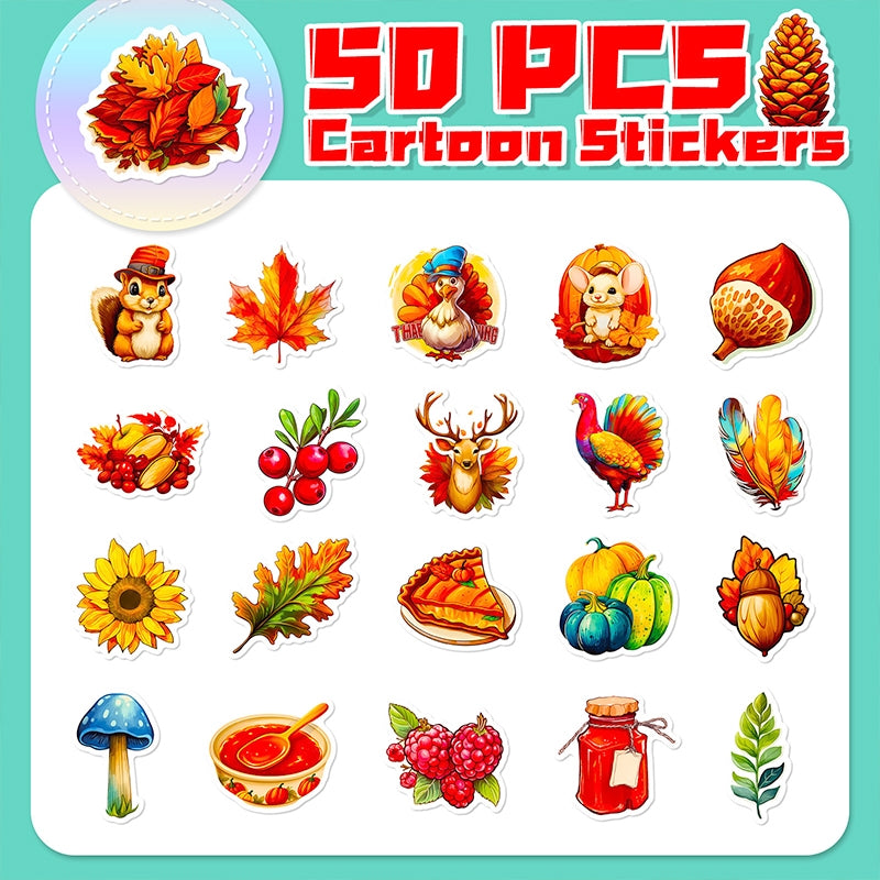 Thanksgiving Pumpkin Turkey Vinyl Sticker b2