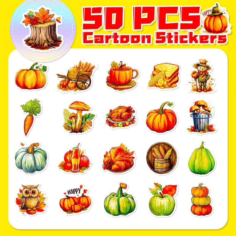Thanksgiving Pumpkin Turkey Vinyl Sticker b3
