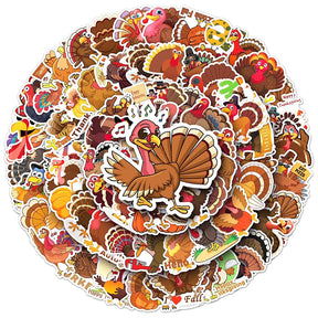 Thanksgiving Turkey PVC Sticker 100PCS b4