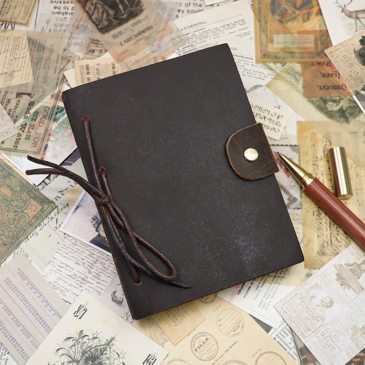 The Hand-bound First-grain Cowhide And Crazy Horse Leather Small Book.  1-2