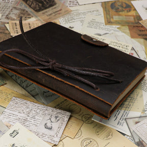 The Hand-bound First-grain Cowhide And Crazy Horse Leather Small Book.  3-1-1