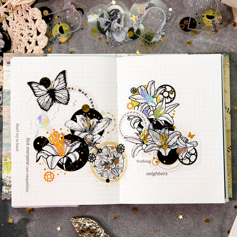 Time & Eternity Holographic Stickers - Butterflies, Roses, Numbers, Elves b7