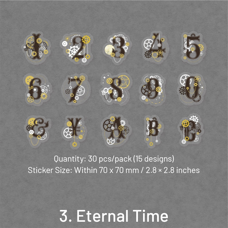 Time & Eternity Holographic Stickers - Butterflies, Roses, Numbers, Elves sku-3