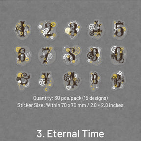 Time & Eternity Holographic Stickers - Butterflies, Roses, Numbers, Elves sku-3