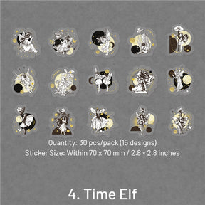 Time & Eternity Holographic Stickers - Butterflies, Roses, Numbers, Elves sku-4