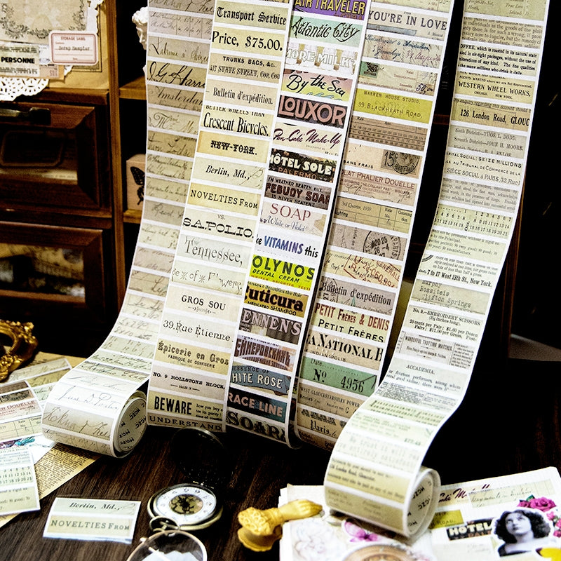 Time & Note Retro English Washi Tape b1