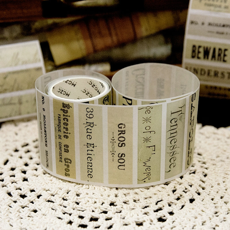Time & Note Retro English Washi Tape c