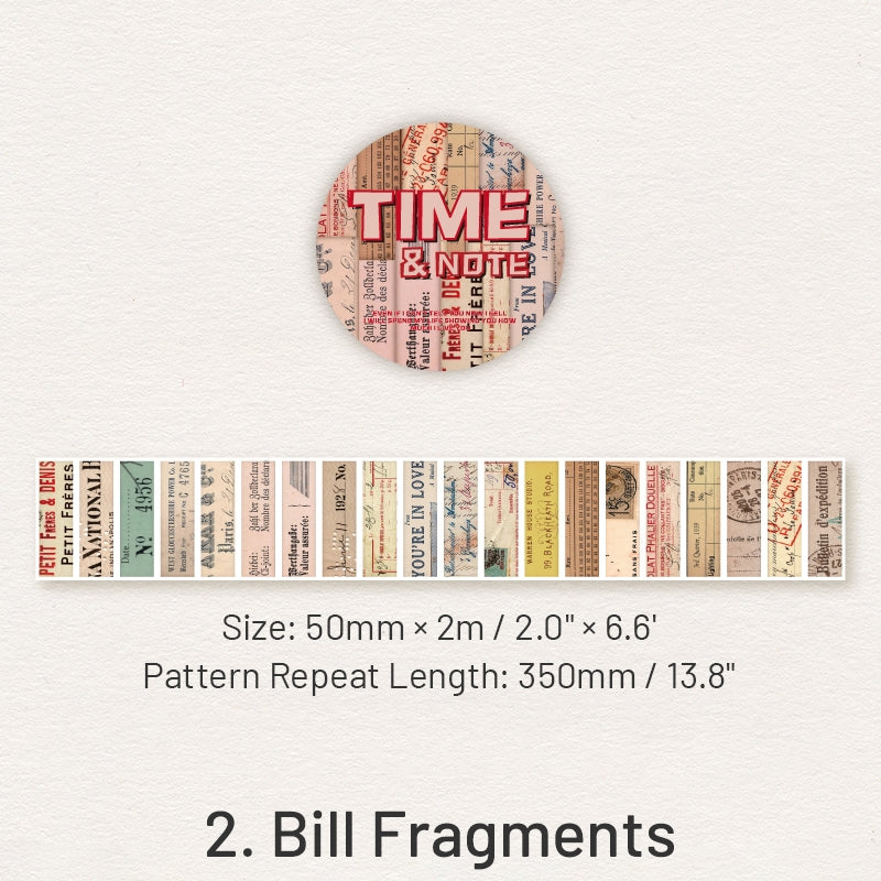 Time & Note Retro English Washi Tape sku-2
