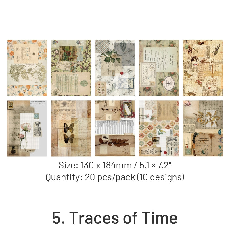 Time Box Series Scrapbooking Paper 20pcs – Estarcase