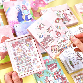 Time Flies Cute Cartoon Boxed Washi Stickers b3