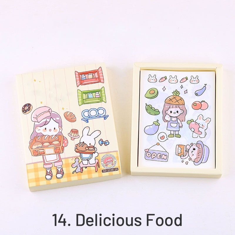 Time Flies Cute Cartoon Boxed Washi Stickers sku-14