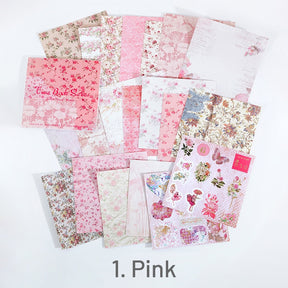 Pink-Vintage Texture Square Background Sticker Book