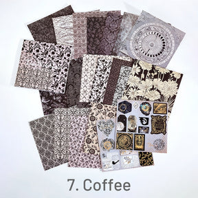 Coffee-Vintage Texture Square Background Sticker Book