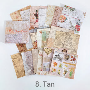 Tan-Vintage Texture Square Background Sticker Book