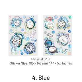 Time Wheel Series Retro Clock Decorative PET Stickers sku-4