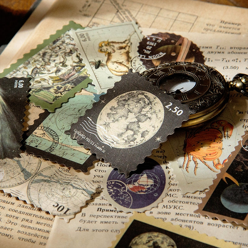 Times Post Office Retro Plant Characters Insect Architecture Stickers c