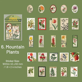 Times Post Office Retro Plant Characters Insect Architecture Stickers sku-6