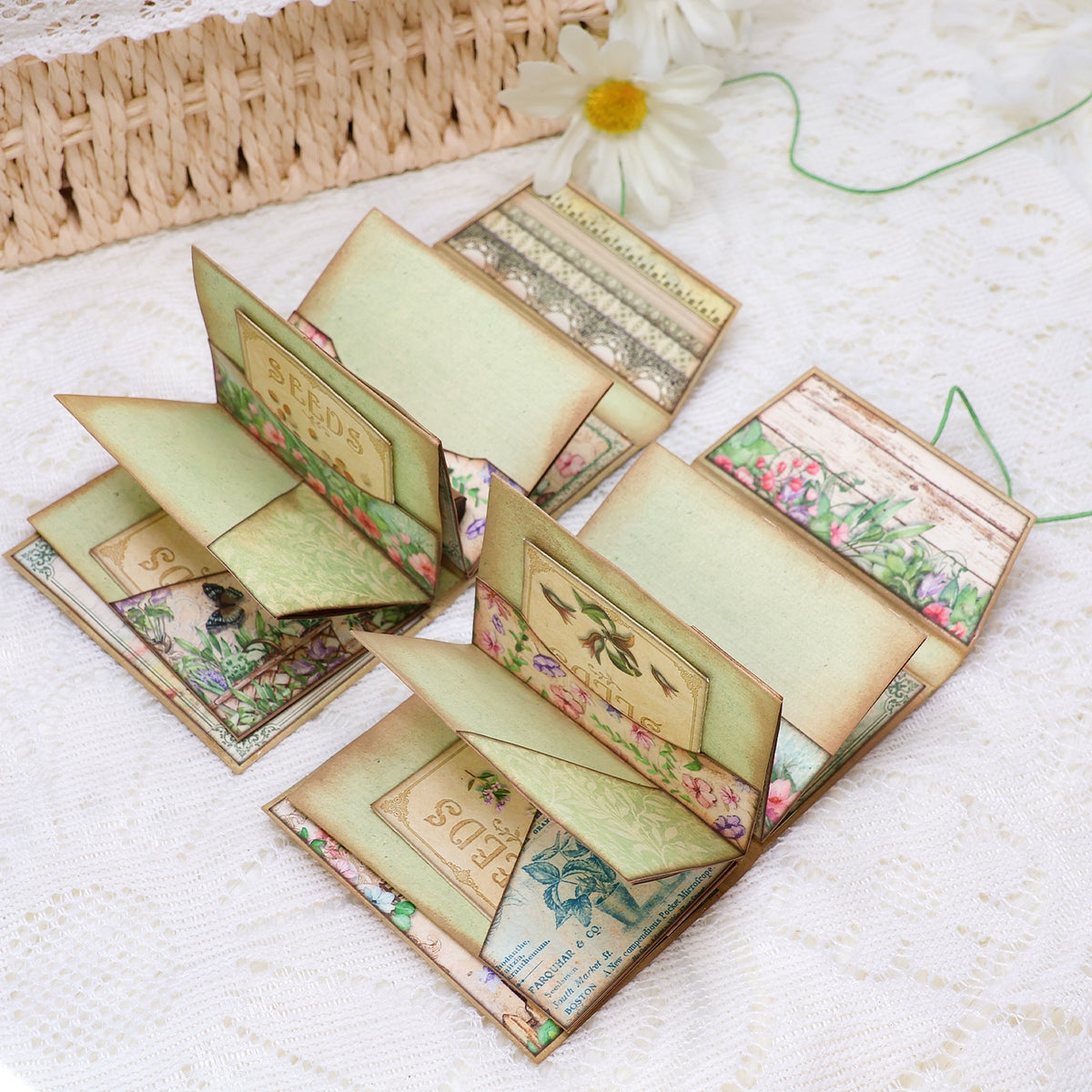 Tiny Mini Flower Farm Handmade Junk Journal Folio Booklet Craft Kit (2 Pcs) Tiny Mini Flower Farm Handmade Junk Journal Folio Booklet Craft Kit (2 Pcs) 004