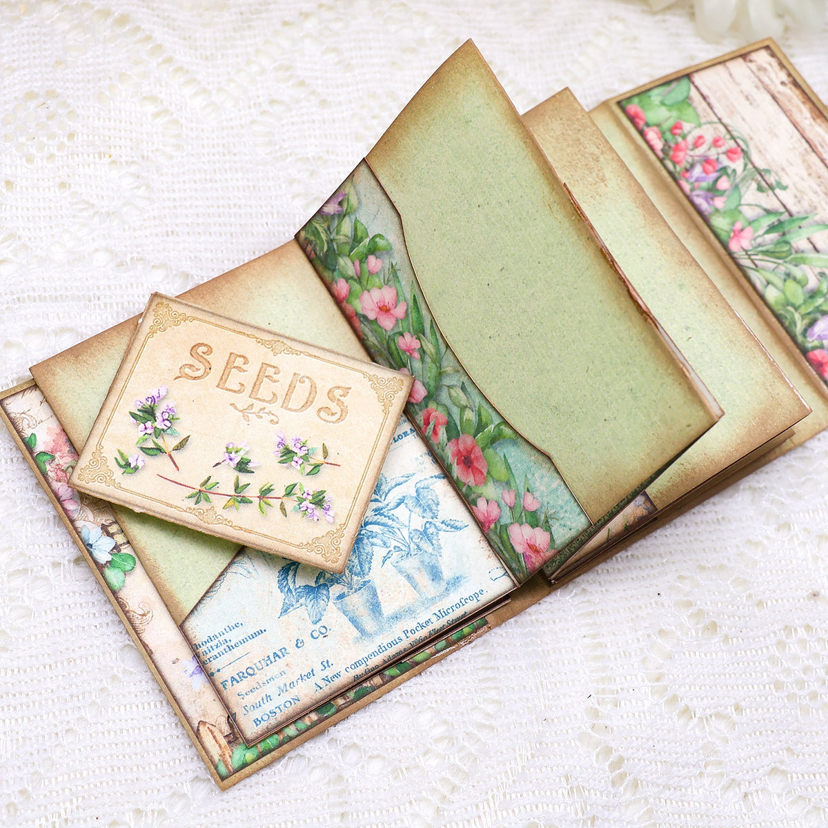 Tiny Mini Flower Farm Handmade Junk Journal Folio Booklet Craft Kit (2 Pcs) Tiny Mini Flower Farm Handmade Junk Journal Folio Booklet Craft Kit (2 Pcs) 005