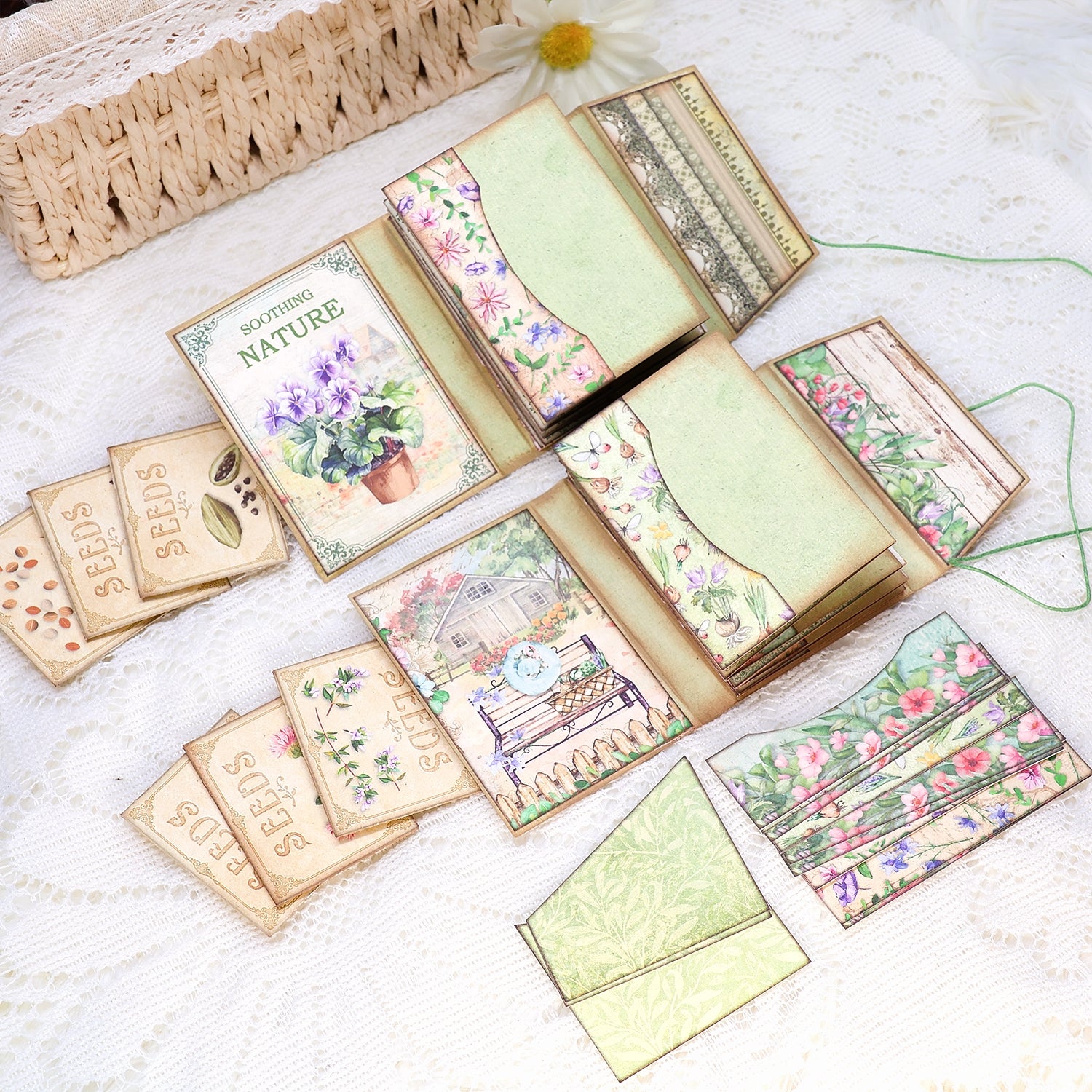 Tiny Mini Flower Farm Handmade Junk Journal Folio Booklet Craft Kit (2 Pcs) Tiny Mini Flower Farm Handmade Junk Journal Folio Booklet Craft Kit (2 Pcs) 007