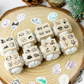 Together in the Garden Series Cute Animal Wood Rubber Stamp a