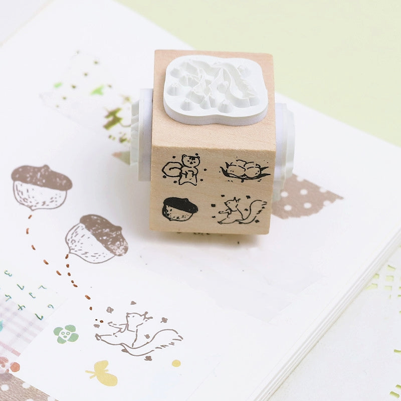 Together in the Garden Series Cute Animal Wood Rubber Stamp c