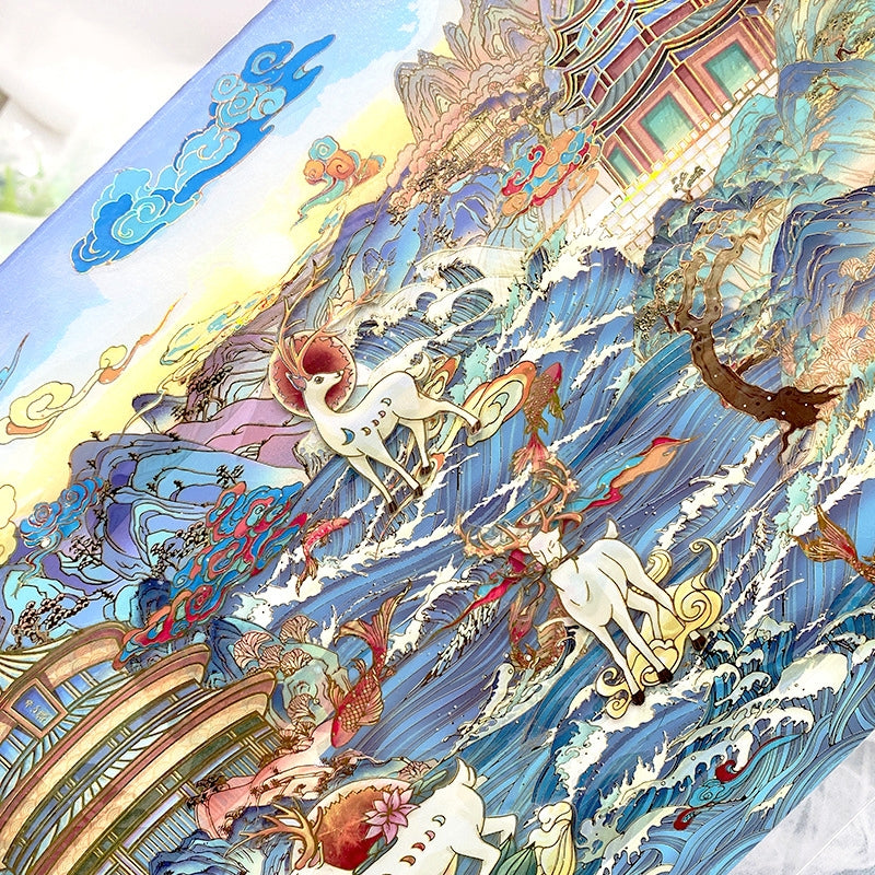 Traditional Chinese Style Hot Stamping Landscape PET Tape c