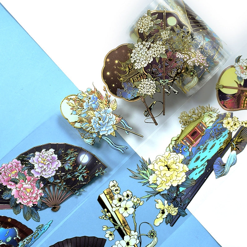 Traditional Chinese Style Hot Stamping Landscape PET Tape c2