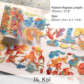 Traditional Chinese Style Hot Stamping Landscape PET Tape sku-14