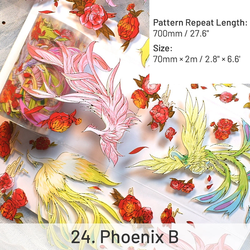 Traditional Chinese Style Hot Stamping Landscape PET Tape sku-24