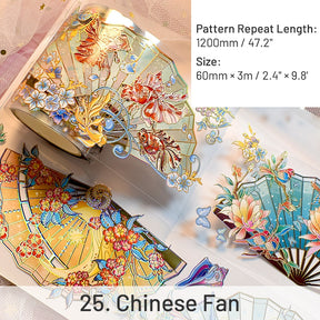 Traditional Chinese Style Hot Stamping Landscape PET Tape sku-25