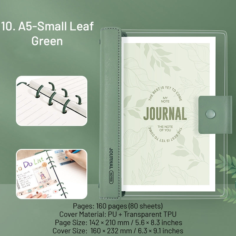 Transparent Cover Loose-Leaf Journal Notebook sku-10