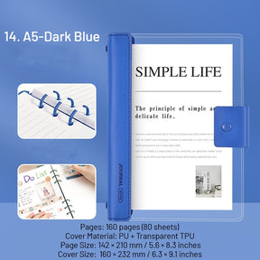 Transparent Cover Loose-Leaf Journal Notebook sku-14