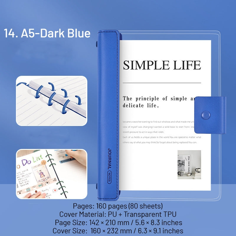 Transparent Cover Loose-Leaf Journal Notebook sku-14