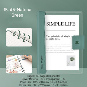 Transparent Cover Loose-Leaf Journal Notebook sku-15