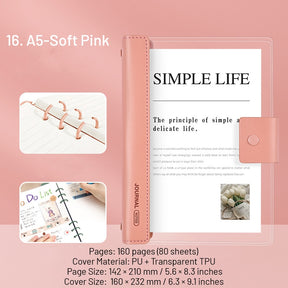 Transparent Cover Loose-Leaf Journal Notebook sku-16