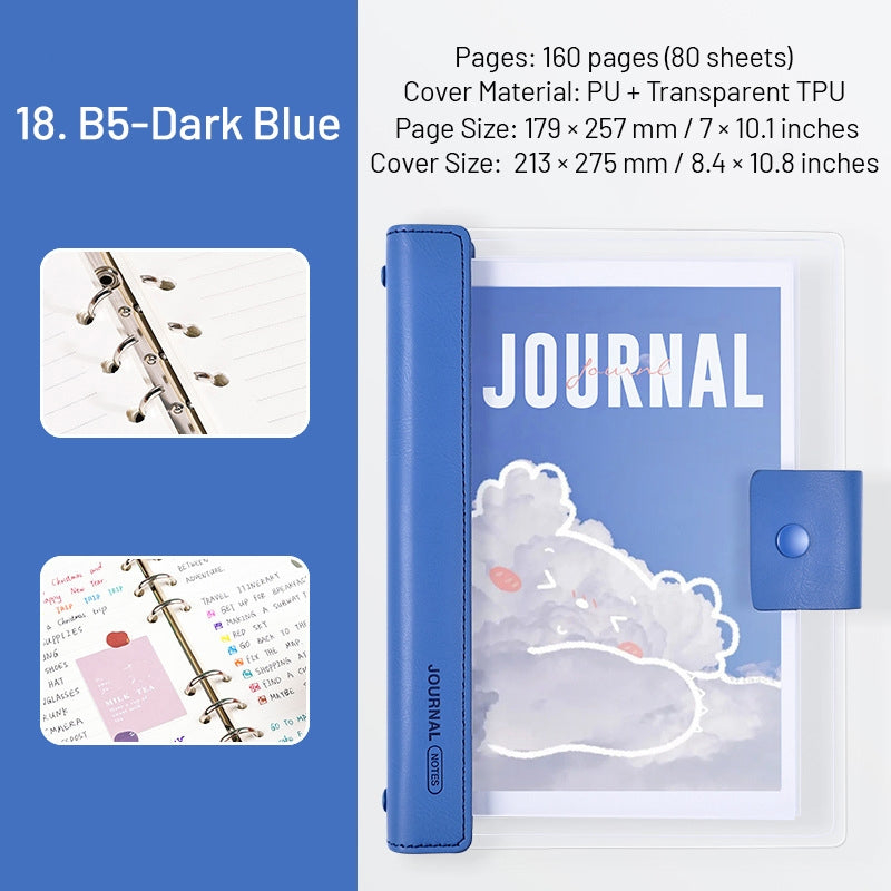 Transparent Cover Loose-Leaf Journal Notebook sku-18