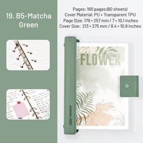 Transparent Cover Loose-Leaf Journal Notebook sku-19
