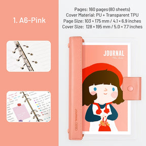 Transparent Cover Loose-Leaf Journal Notebook sku-1
