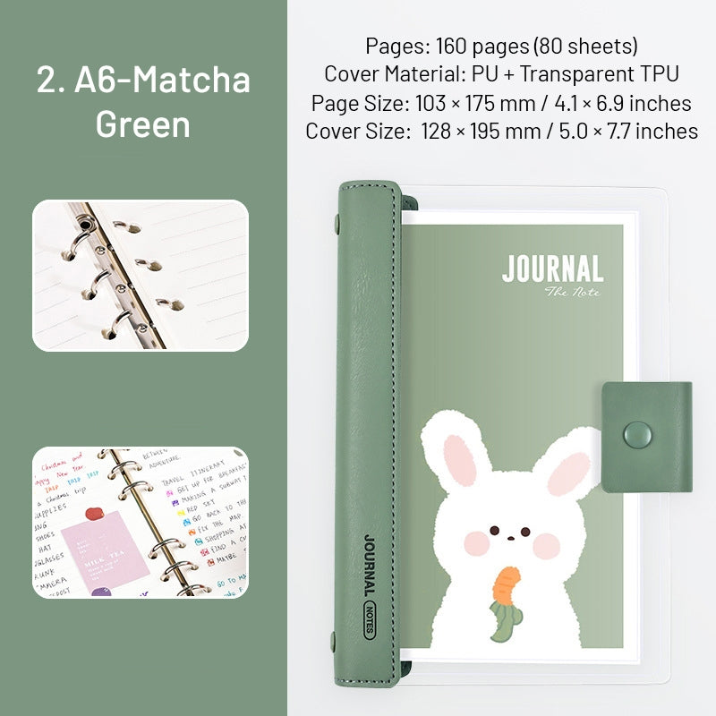 Transparent Cover Loose-Leaf Journal Notebook sku-2