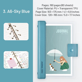 Transparent Cover Loose-Leaf Journal Notebook sku-3