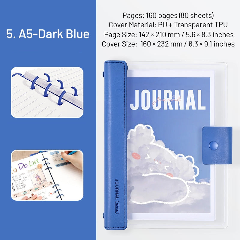 Transparent Cover Loose-Leaf Journal Notebook sku-5