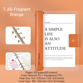 Transparent Cover Loose-Leaf Journal Notebook sku-7