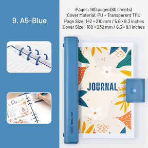 Transparent Cover Loose-Leaf Journal Notebook sku-9