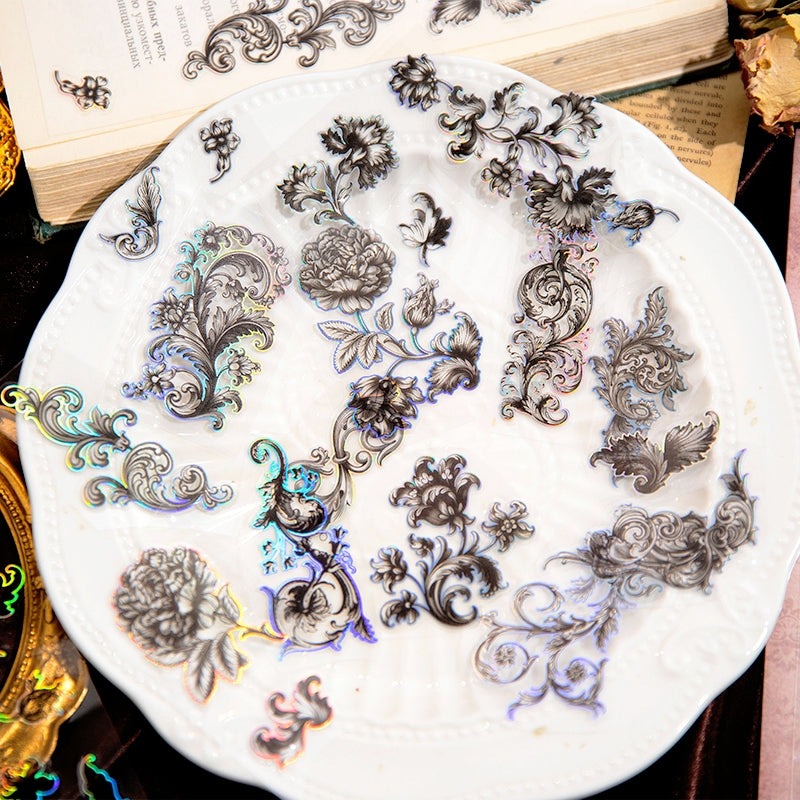 Transparent Pattern Decorative Frame PET Sticker- Gate Brooch Letters b3