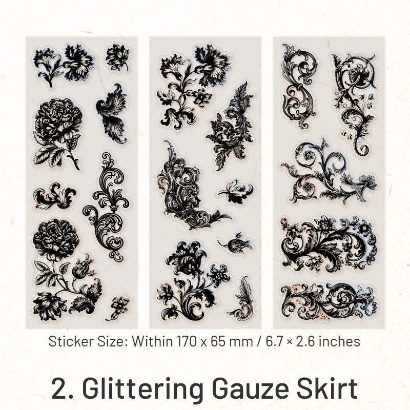 Transparent Pattern Decorative Frame PET Sticker- Gate Brooch Letters sku-2