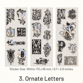 Transparent Pattern Decorative Frame PET Sticker- Gate Brooch Letters sku-3