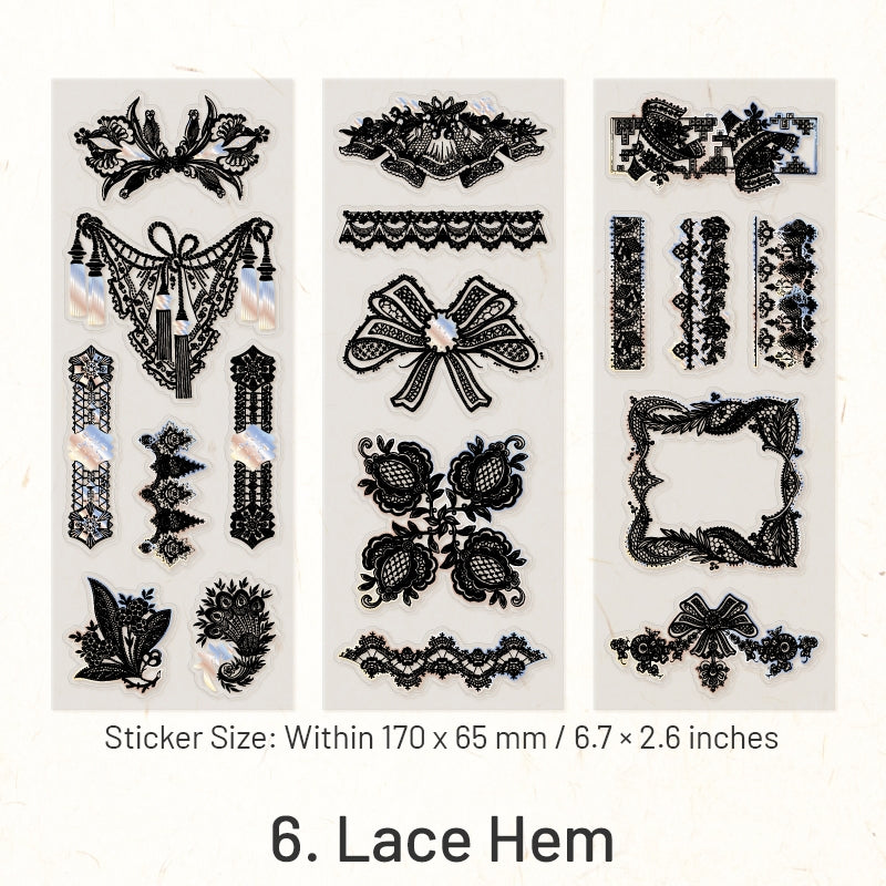 Transparent Pattern Decorative Frame PET Sticker- Gate Brooch Letters sku-6