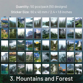 Travel Landscape Sticker Book - Sea, Moon, Forest, Sky sku-3